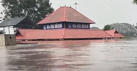 Aluva Shiva temple was submerged in heavy rain