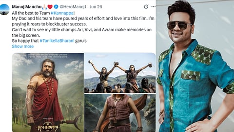 Manoj Manchu And his X post about the movie kannappa