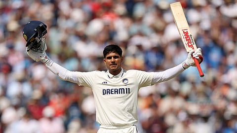Captain Gill celebrates his double century