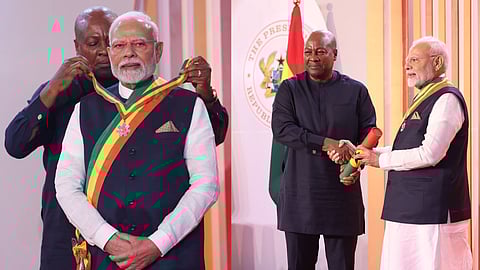 Narendra Modi conferred with Ghana's highest honour