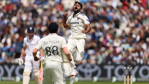Akash Deep celebrates wicket