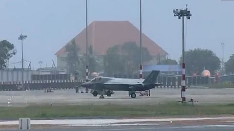 Image of British plane stuck in Thiruvananthapuram