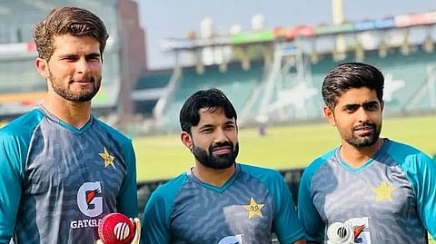 Babar Azam, Mohammad Rizwan and Shaheen Shah Afridi in Pak Jersey
