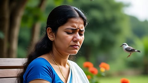 image of woman suffering headache