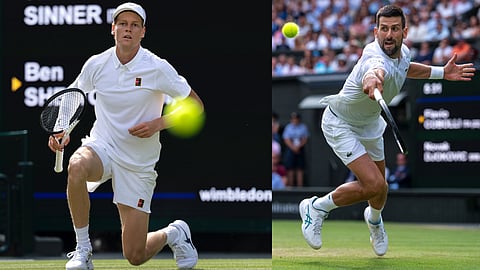 Jannik Sinner and Novak Djokovic in wimbledon