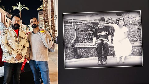 The picture shared by Mohanlal and  Visimaya Mohanlal
