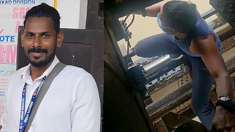 TTE gets down to release air brake of train after passenger pulls emergency chain