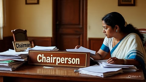 govt office with the nameplate chairperson