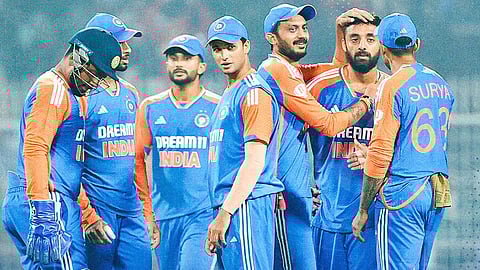 Indian team during the match