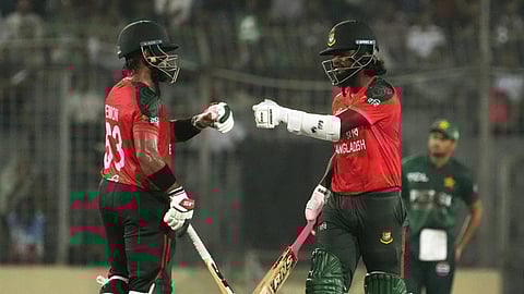 Bangladesh batters during the match