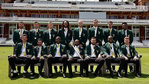 South Africa team at Lord's with Test Championship title
