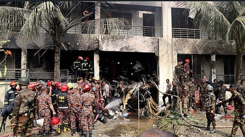 Air Force plane crashes into school building in Bangladesh, one dead, several injured