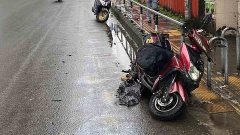 private bus hits bike in Kochi
