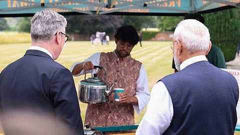 Narendra Modi and Keir Starmer in UK