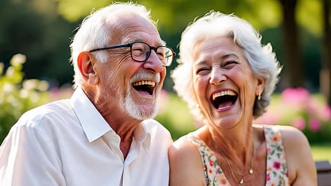 Old and Wife laughing