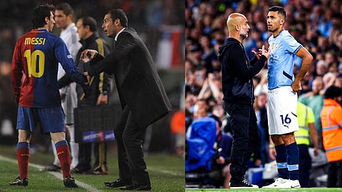 Guardiola messi at Barcelona, Guardiola rodri at Manchester City