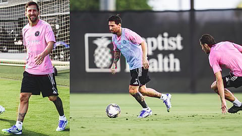 Messi in training