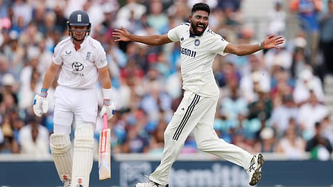 Mohammed Siraj's joy at dismissing Ollie Pope