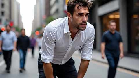 Man feeling Breathlessness