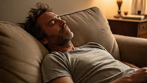 Man laying in a couch