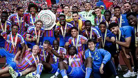 Crystal Palace With the Community Shield trophy