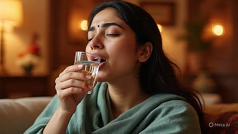 pregnant woman taking medicine