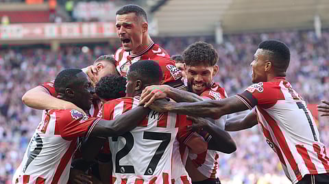 Sunderland players celebrate victory