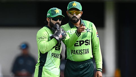 Babar Azam and Mohammad Rizwan during a cricket match