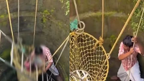 Two-and-a-half-year-old kid falls into well, father jumps in after him; Neighbor saves both