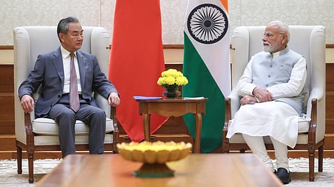 China's Foreign Minister Wang Yi  and Narendra Modi