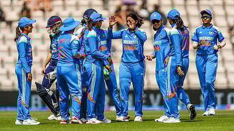 Indian women's team during the match
