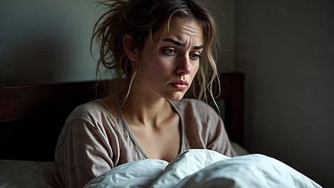 WOMAN STRUGGLING TO SLEEP