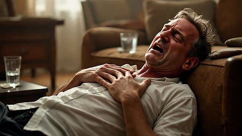 man with heart attack