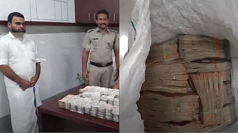 sack containing black money worth one crore rupees was seized.
