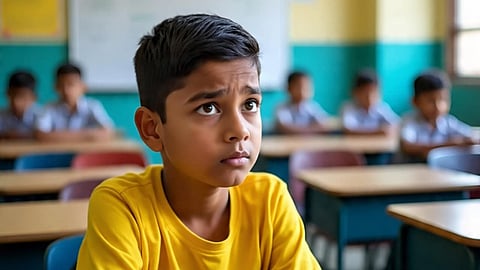 student in classroom