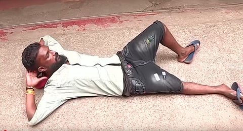 Dramatic scenes in front of the Thrikkakara police station