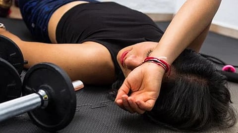 woman doing workouts