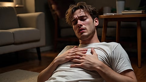 Youth having heart attack