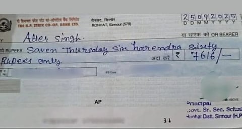 Himachal School Principal Writes 'Saven Harendra' On Cheque, It Gets Bounced