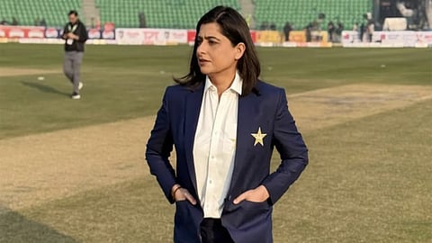 Former Pakistan women's team captain Sana Mir in ground