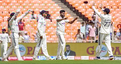 Mohammed Siraj celebrates wicket against west indies