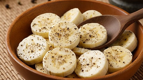 Banana with black pepper