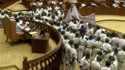 opposition protest in assembly
