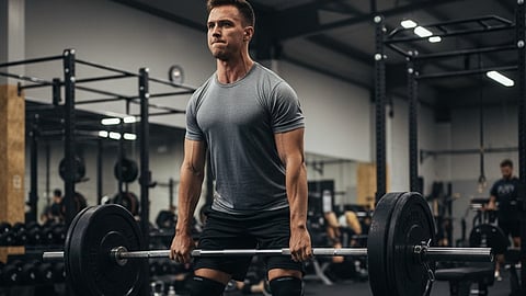 Man doing weightlifting