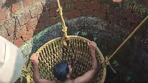 fireforce rescued youth fell into well Kannur