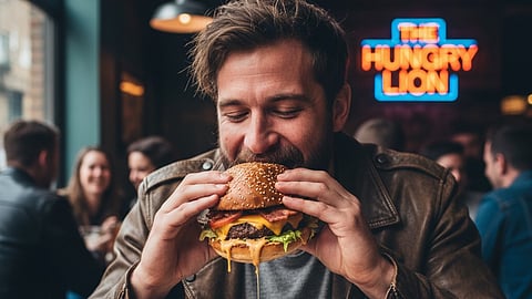 Man eating Burger