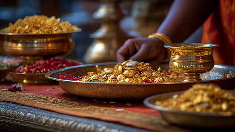gold offerings in temples