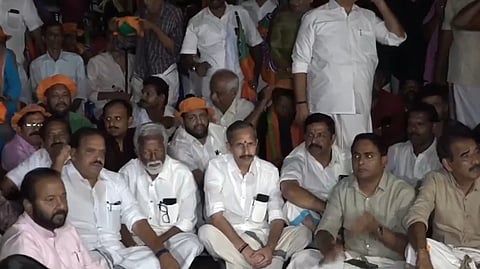 BJP begins protest at the Secretariat over the Sabarimala gold theft