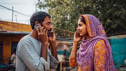 mobile phone conversation