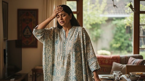 woman feeling dizziness